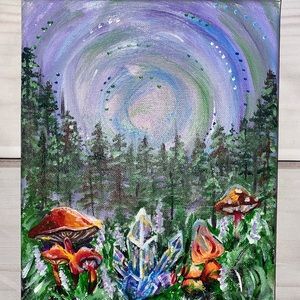 Original Hand Painting 8 x 10 Forest